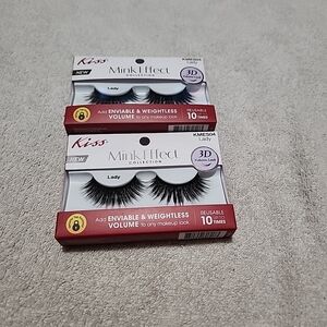 Lot of 2 New Kiss Mink Effect Collection Lashes KMES04 Lady Reusable 3D Look